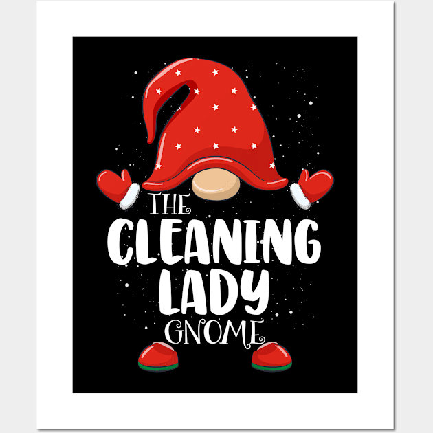 Cleaning Lady Gnome Matching Family Group Christmas Pajama Wall Art by for shop